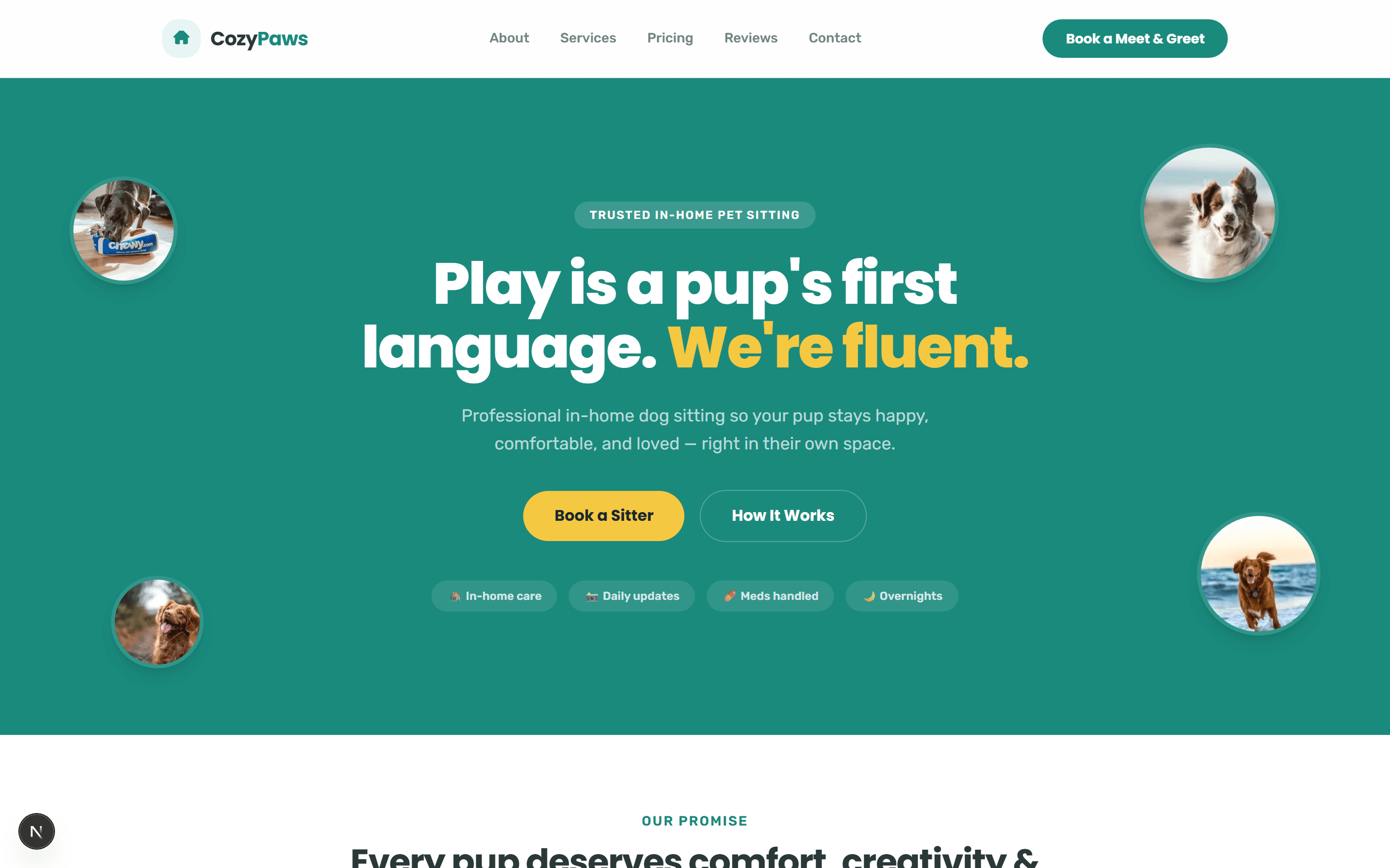 Website for dog sitters