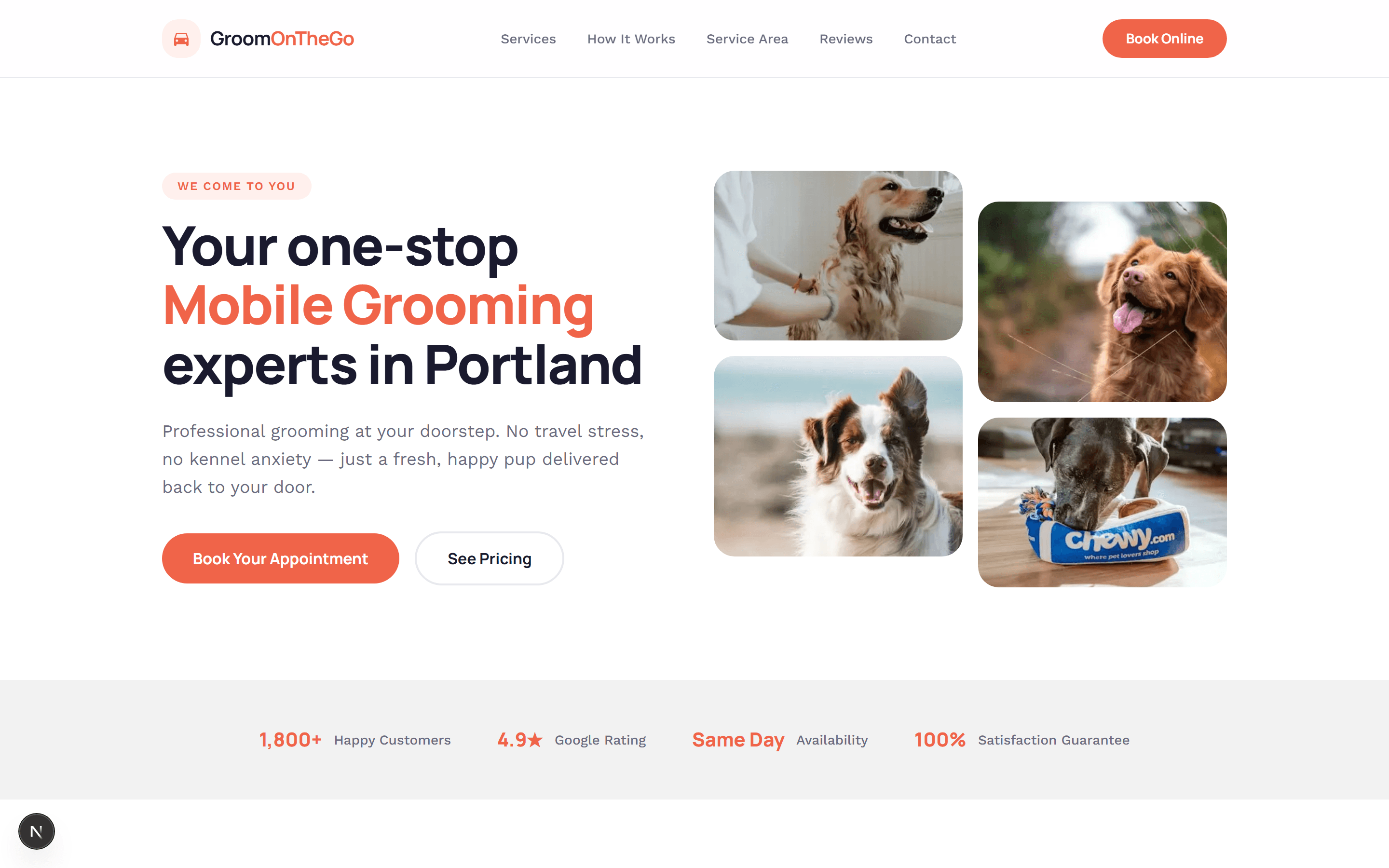 Website for mobile dog groomers
